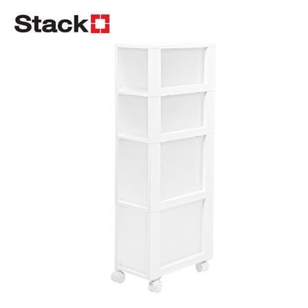 ตู้ลิ้นชักแคบ 4 ชั้น STACKO HANA 19x36.5x90.8 ซม. สีขาว_1