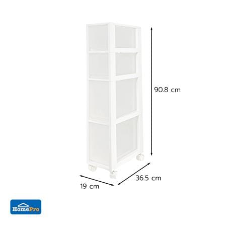 ตู้ลิ้นชักแคบ 4 ชั้น STACKO HANA 19x36.5x90.8 ซม. สีขาว_6
