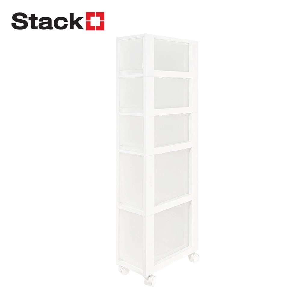 ตู้ลิ้นชักแคบ 5 ชั้น STACKO HANA 19x36.5x104.3 ซม. สีขาว_0