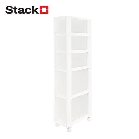 ตู้ลิ้นชักแคบ 5 ชั้น STACKO HANA 19x36.5x104.3 ซม. สีขาว_1