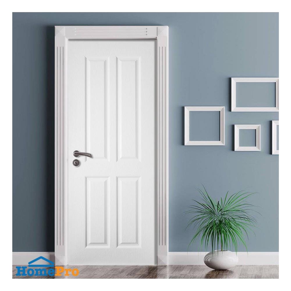 ประตูภายนอก UPVC เจาะลูกบิด MODERNWOOD MWR005 80x200 ซม. สีขาว