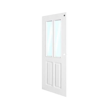 ประตูภายนอก UPVC เจาะลูกบิด MODERNWOOD MGR005 80x200 ซม. สีขาว_1