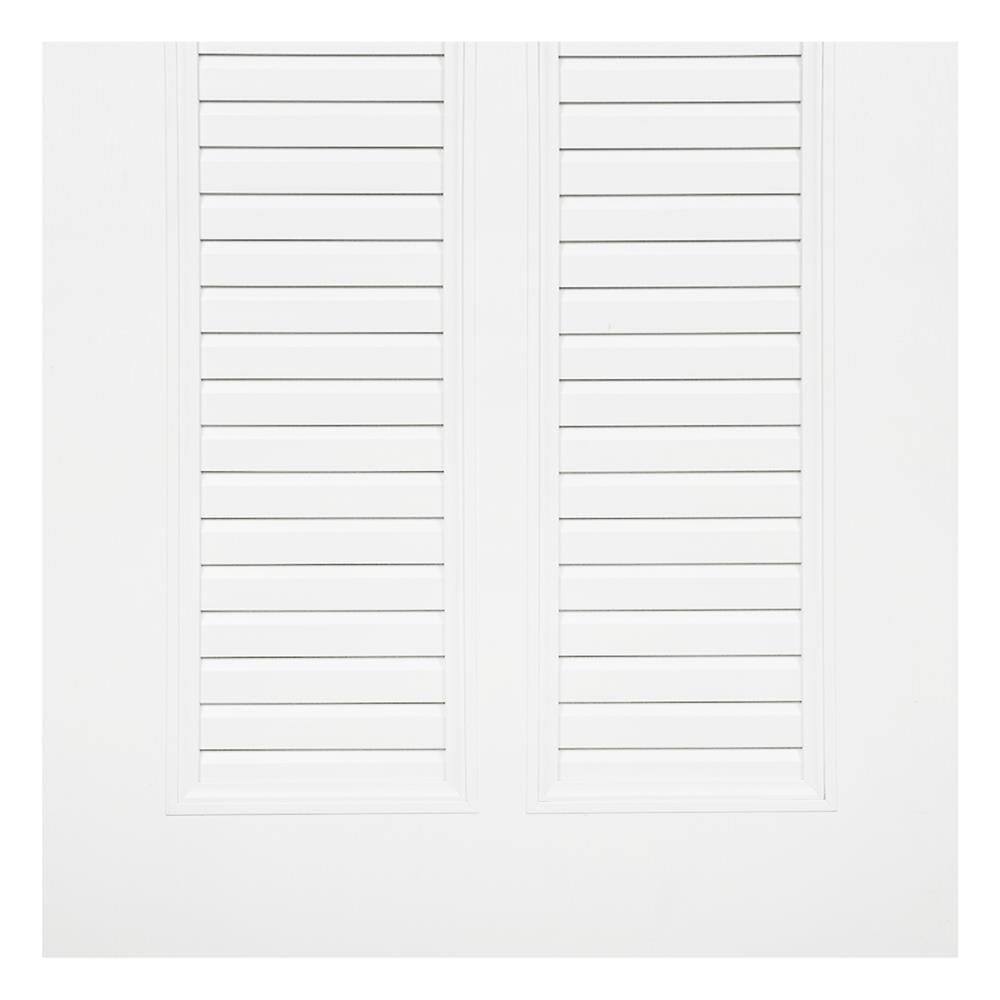 ประตูห้องน้ำ UPVC เจาะลูกบิด MODERNWOOD MLIR005 มีเกล็ด 70x200 ซม. สีขาว