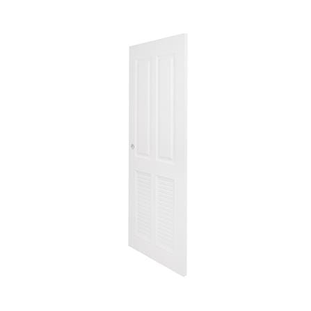 ประตูห้องน้ำ UPVC เจาะลูกบิด MODERNWOOD MLIR005 มีเกล็ด 70x200 ซม. สีขาว_1