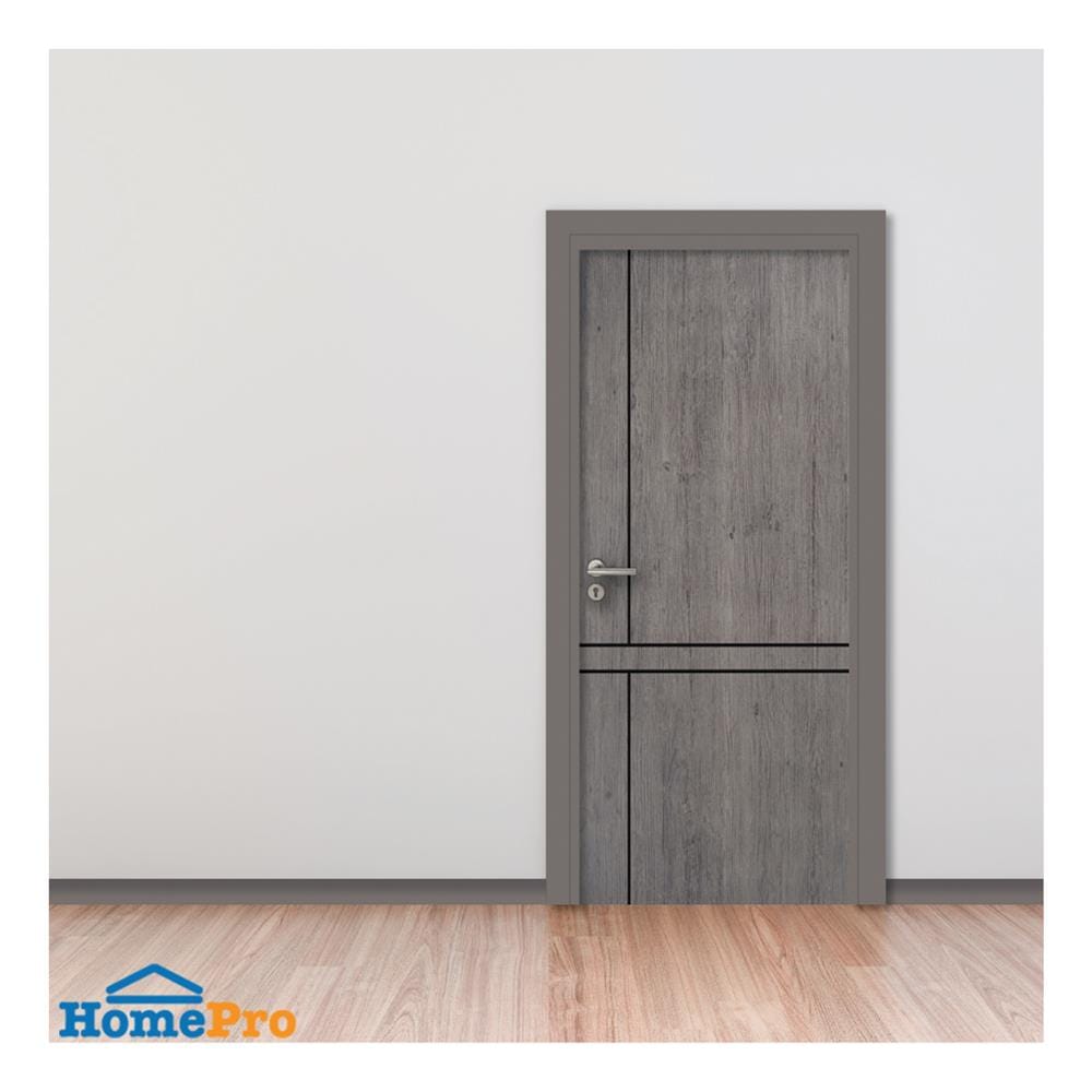 ประตูภายใน UPVC เจาะลูกบิด MODERNWOOD LMWNR10 80x200 ซม. สีเกรย์โอ๊ค
