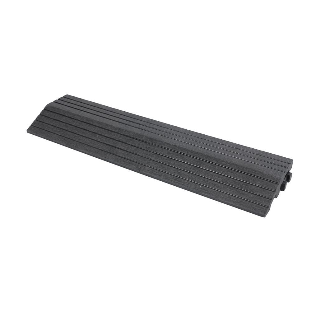 ตัวจบทางเท้า WPC ลายตรง SPRING 30x7.5 ซม. สีดำ