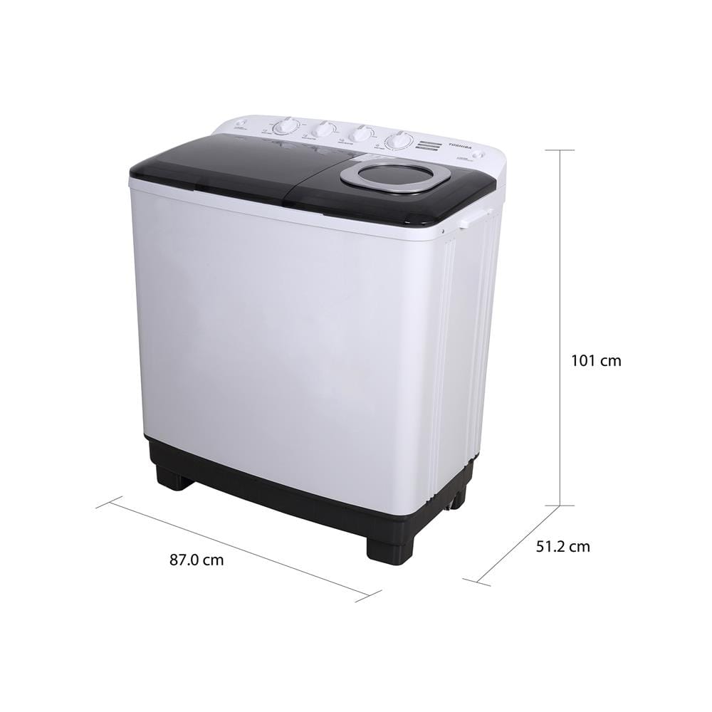 เครื่องซักผ้า 2 ถัง TOSHIBA VH-Q130MT 12 กก. สีขาว