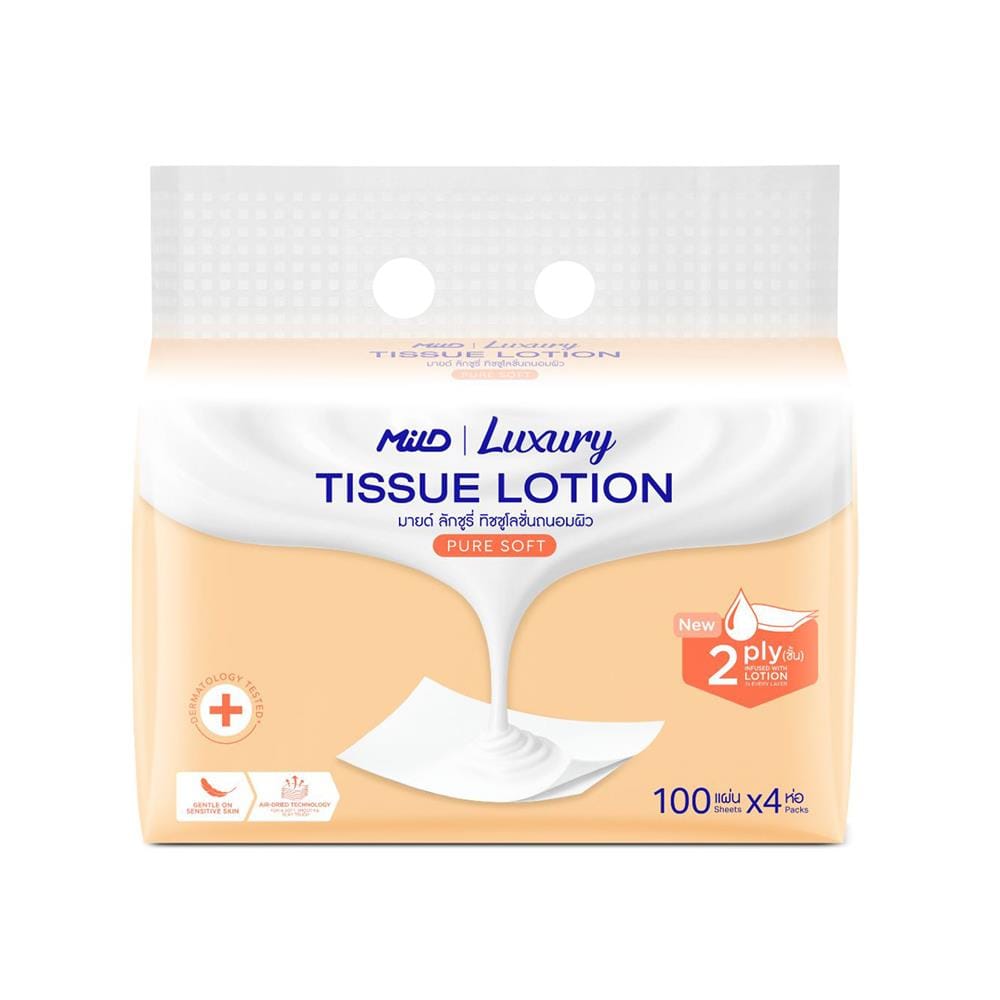 กระดาษเช็ดหน้า MILD LUXURY LOTION CLASSIC FORMULA 100 แผ่น (แพ็ก 4 ชิ้น)