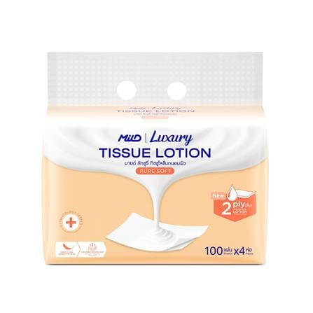 กระดาษเช็ดหน้า MILD LUXURY LOTION CLASSIC FORMULA 100 แผ่น (แพ็ก 4 ชิ้น)_0