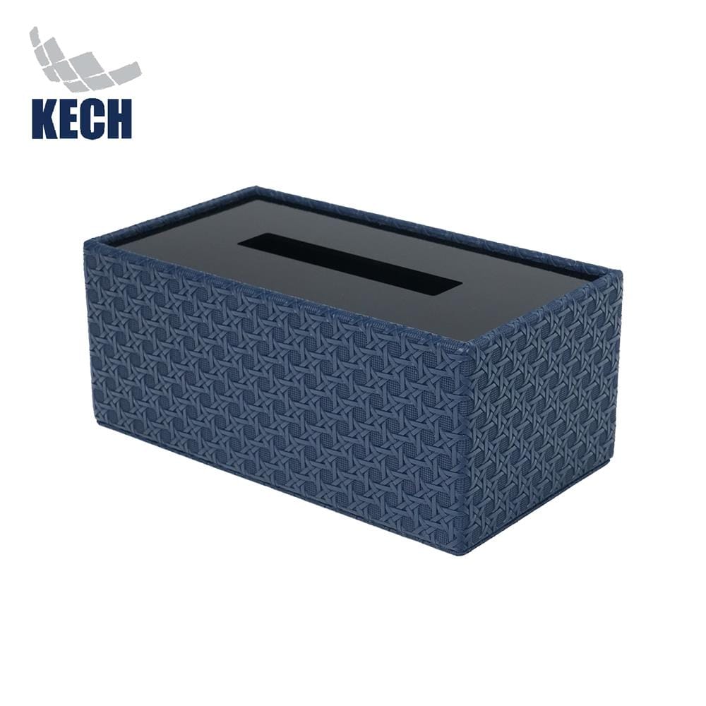 กล่องทิชชู่แผ่น PVC KECH PETRA สีน้ำเงิน