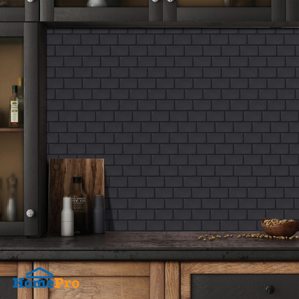 สติ๊กเกอร์ D.I.Y HOME LIVING STYLE MATT 30x30 ซม. สีดำ (แพ็ก 4 ชิ้น)