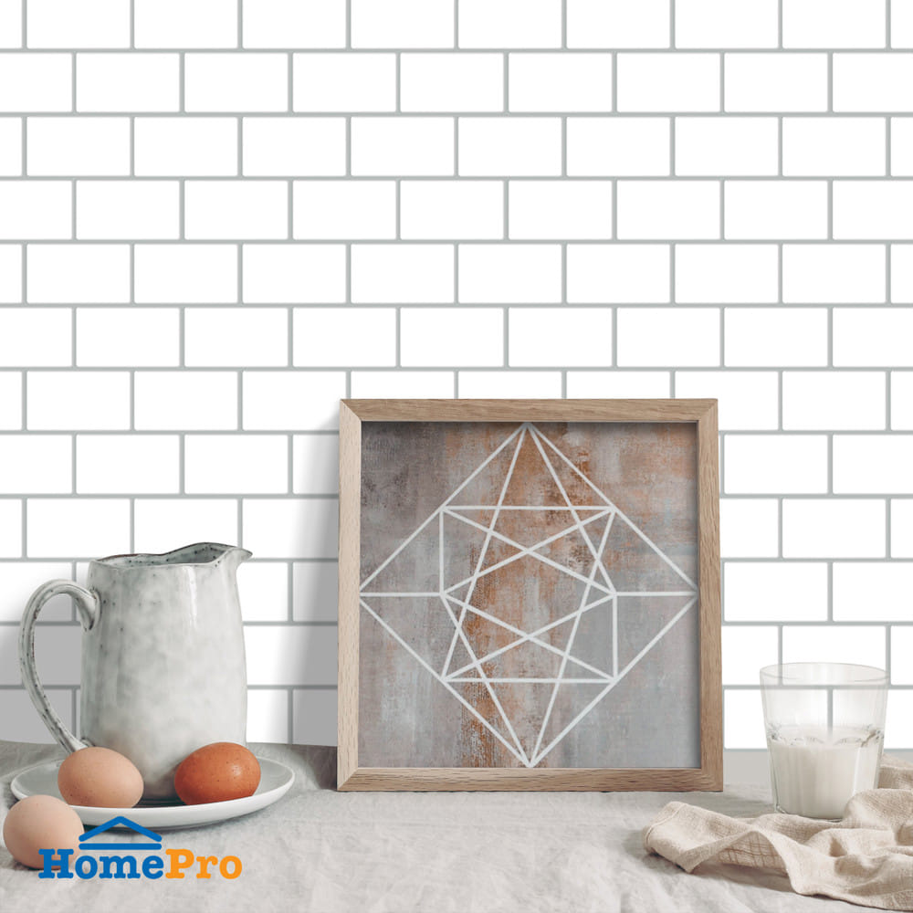 สติ๊กเกอร์ D.I.Y HOME LIVING STYLE GROUT 30x30 ซม. สีขาว (แพ็ก 4 ชิ้น)
