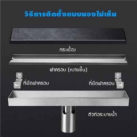 รางน้ำทิ้ง CASSA CL0203 100 ซม. สีเงิน_3