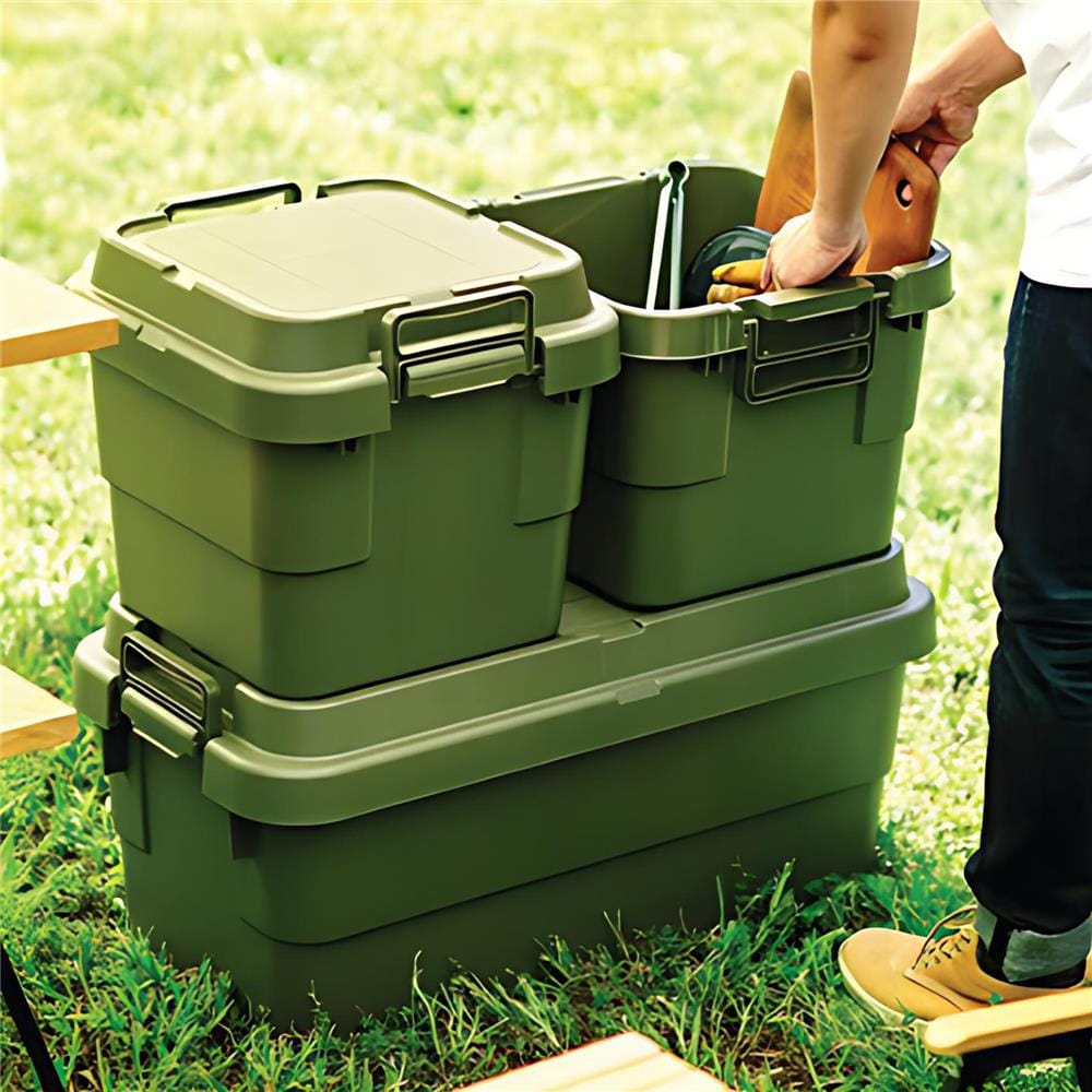 กล่องเครื่องมือ DIY TRUSCO ODCF-70 70 ลิตร สีเขียวมะกอก