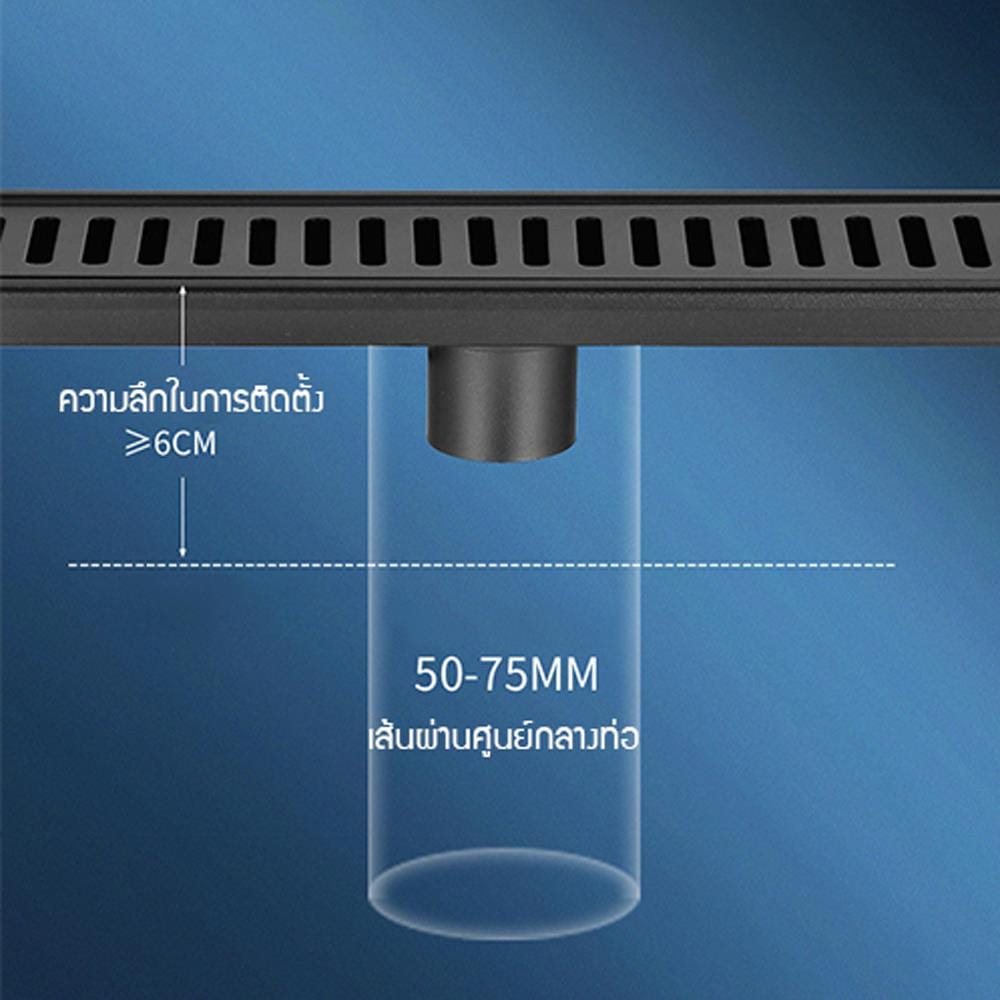 รางน้ำทิ้ง CASSA CL0151 40 ซม. สีดำ