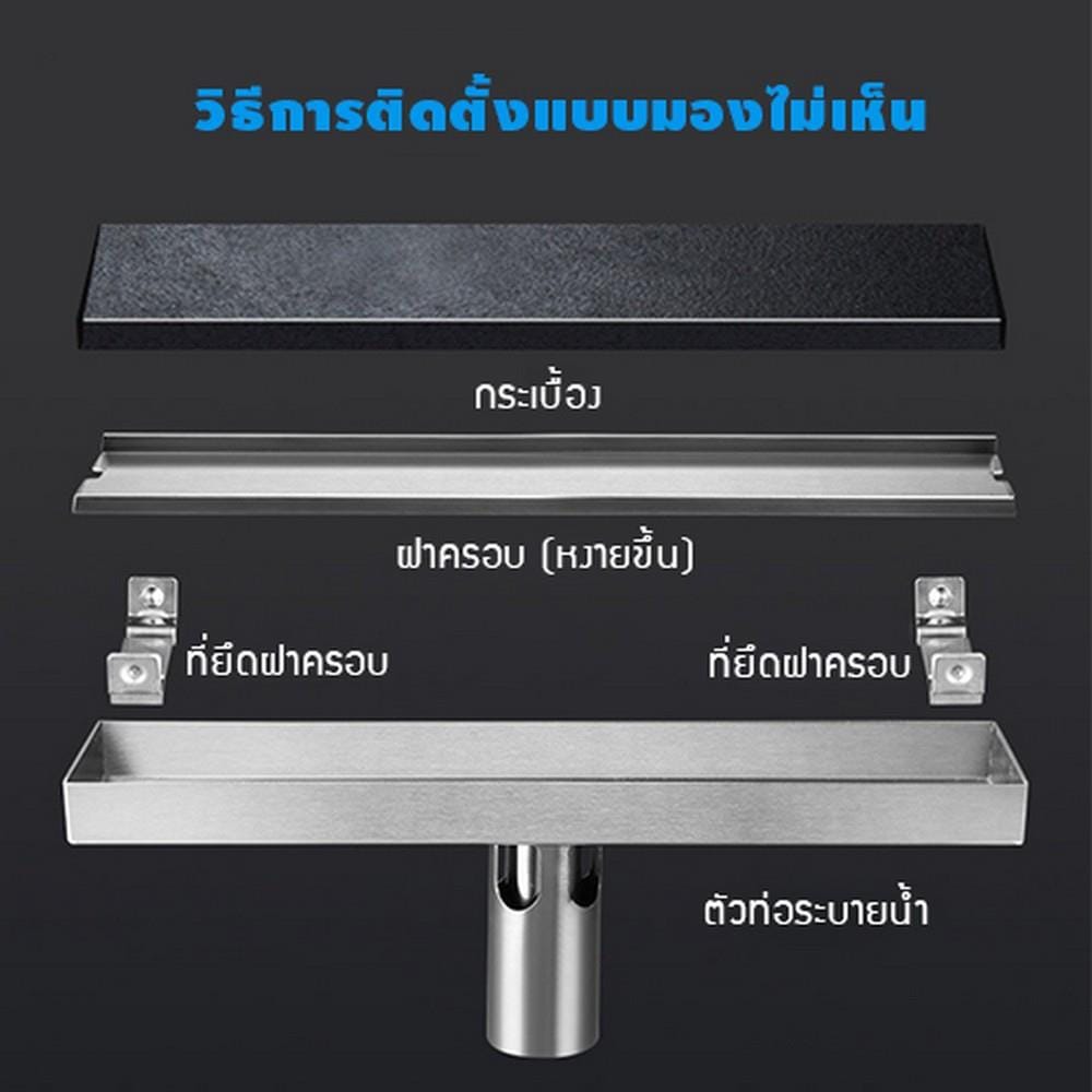รางน้ำทิ้ง CASSA CL0191 60 ซม. สีเงิน