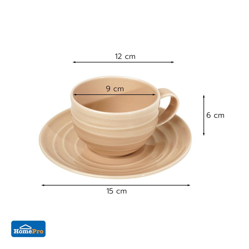 ชุดถ้วยกาแฟ FINE PORCELAIN 220 มล. KECH AQUA PEACH