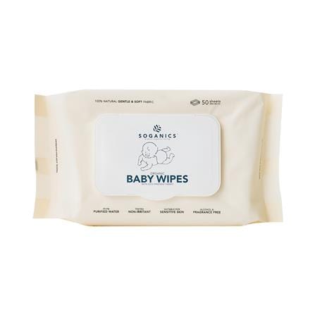 ผ้าเช็ดทำความสะอาดผิว SOGANICS ORGANIC BABY 50 แผ่น_0