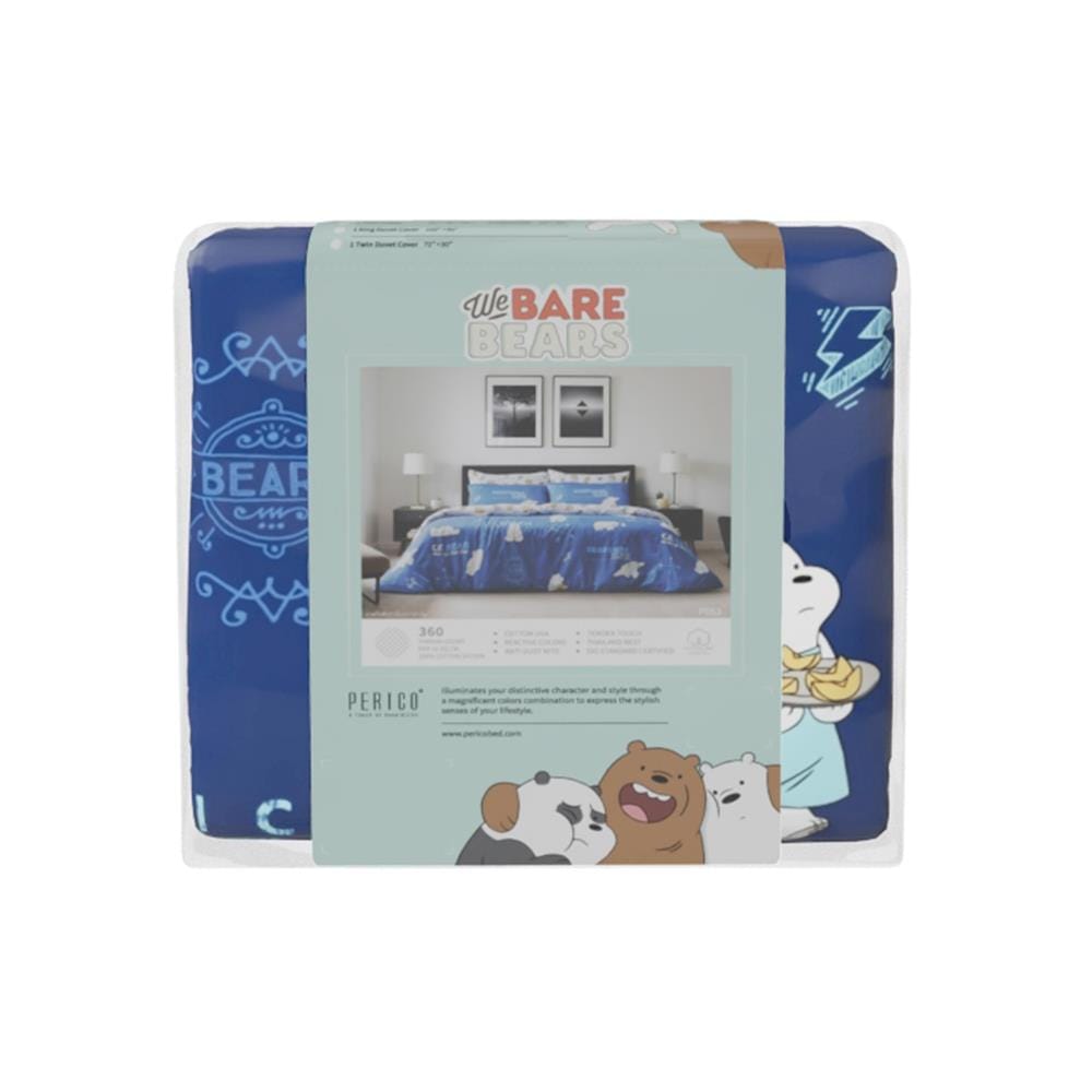 ชุดผ้าปูที่นอน 6 ฟุต (ชุด 3 ชิ้น) PERICO WE BARE BEARS P053