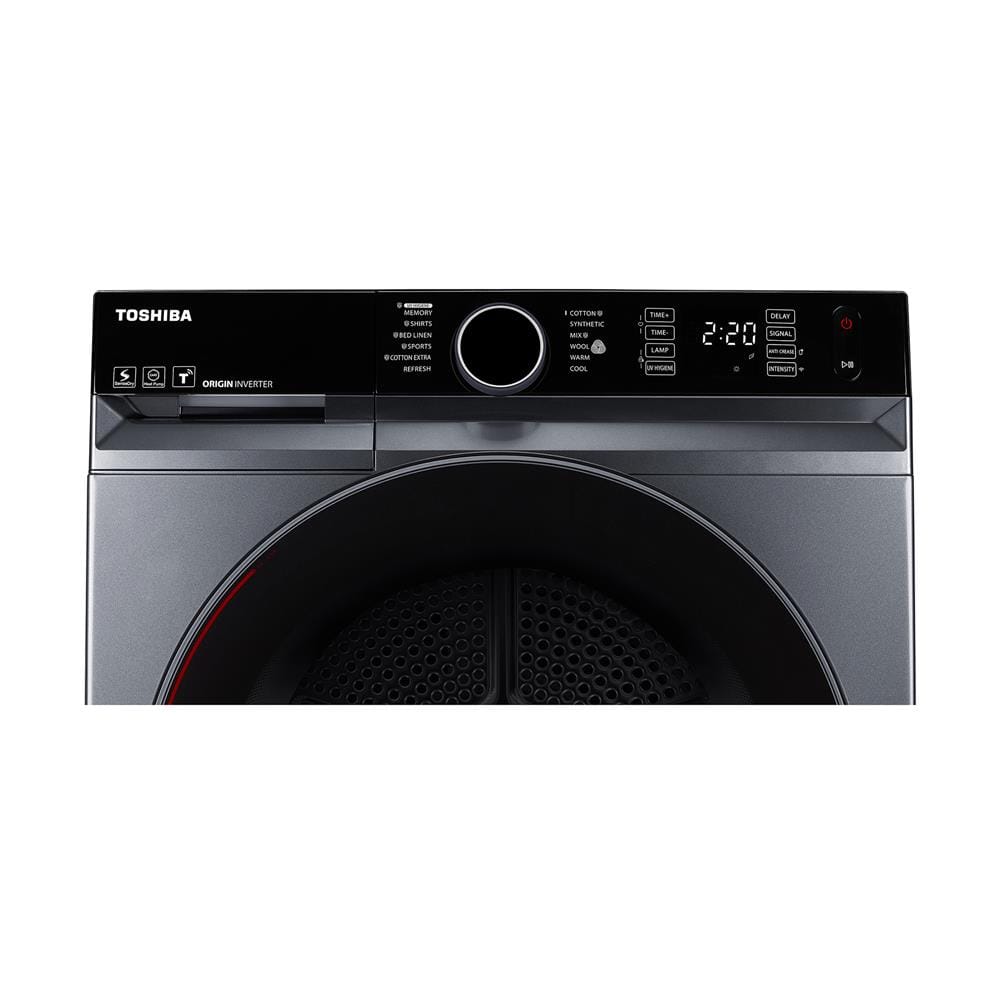 เครื่องอบผ้าฝาหน้า TOSHIBA TD-BP110GHT(MG) 10 กก. HEAT PUMP สีเทา