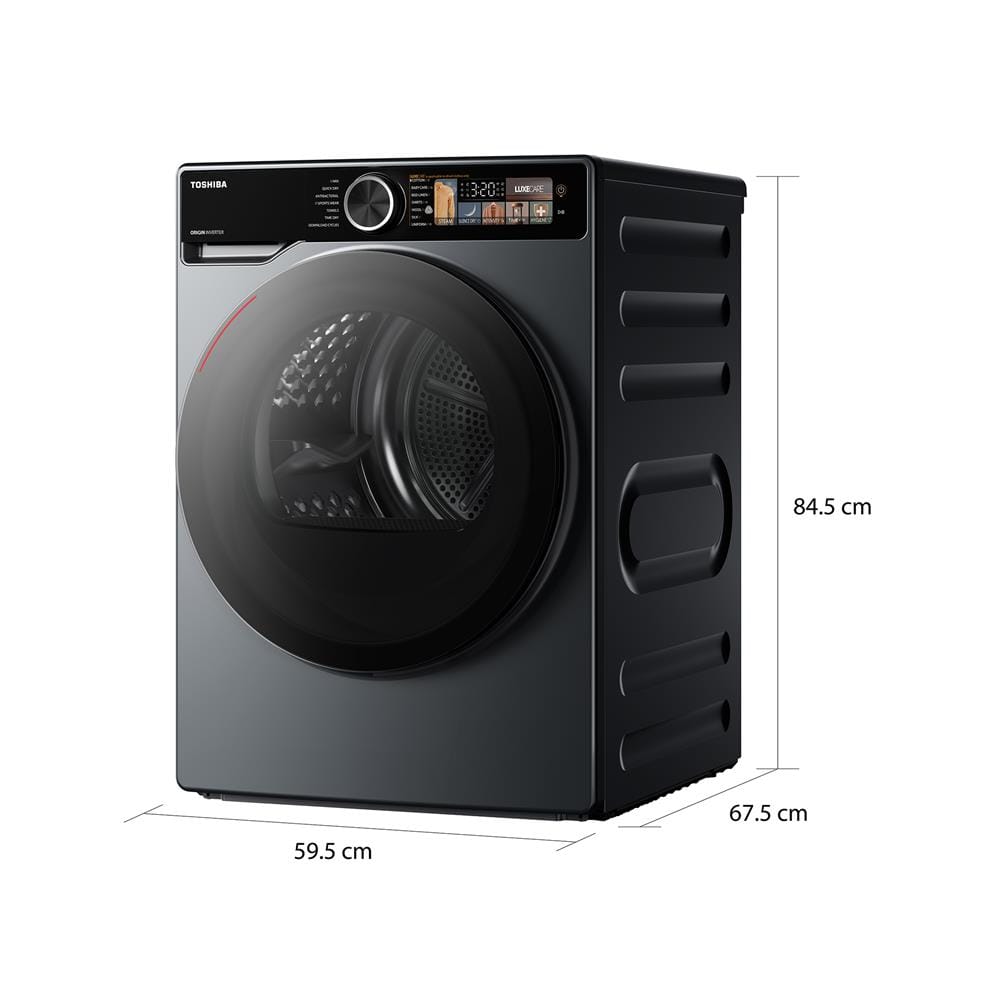 เครื่องอบผ้าฝาหน้า TOSHIBA TD-T25BS110HWT(MG) 10 กก. HEAT PUMP สีเทา