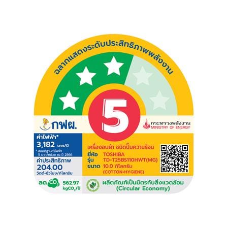 เครื่องอบผ้าฝาหน้า TOSHIBA TD-T25BS110HWT(MG) 10 กก. HEAT PUMP สีเทา_4