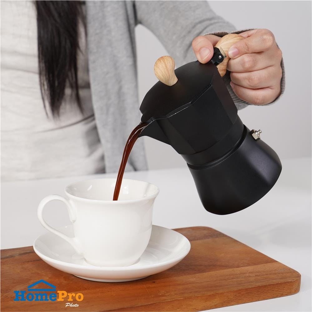 ชุดหม้อต้มกาแฟและเครื่องบดเมล็ดกาแฟ KOF BAKE SMKP01 สีดำ