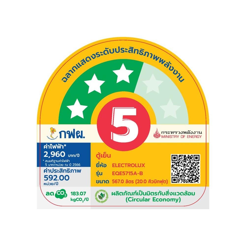 ตู้เย็น MULTI DOOR ELECTROLUX EQE5715A-B 20 คิว กระจกดำ