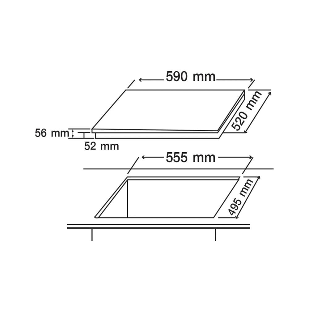 เตาฝัง+เครื่องดูดควัน AXIA I-TOUCH 60 3Z+SENSATION WM 90