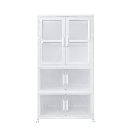 ตู้บานเปิดพับได้ 3 ชั้น มีล้อ STACKO SNOWY 38x73x136 ซม. สีขาว_3