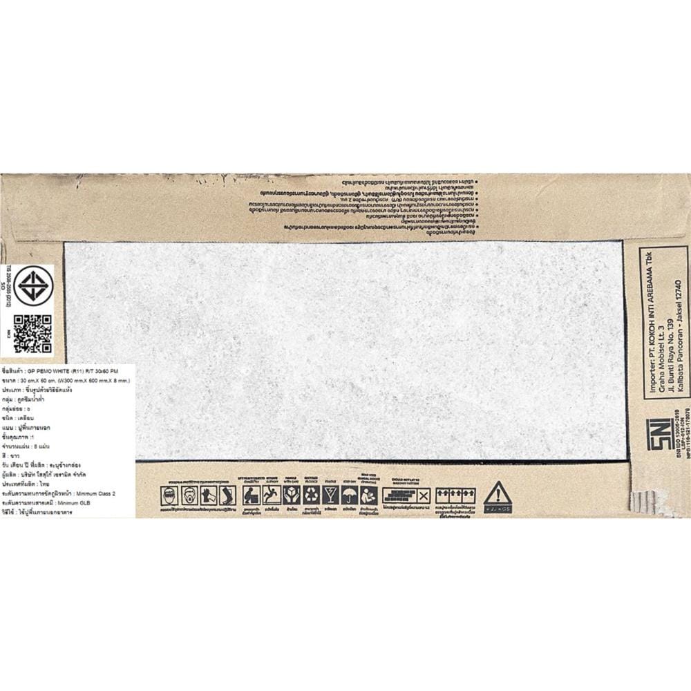 กระเบื้องพื้นพอร์ซเลน 30x60 ซม. COTTO พีโม ขาว PM 1.44 ตร.ม.