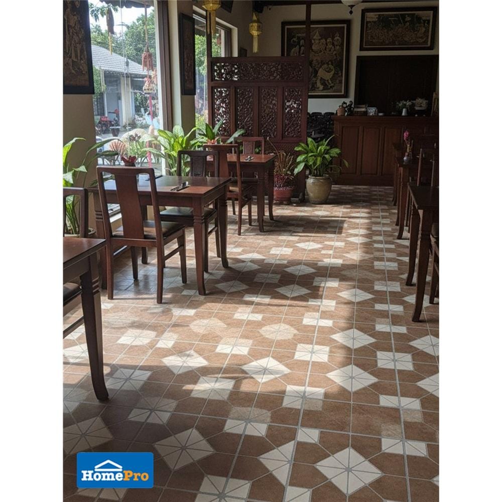 กระเบื้องพื้นพอร์ซเลน 40x40 ซม. TARA มุมไบ น้ำตาล 0.94 ตร.ม.