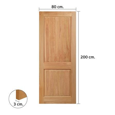ประตูไม้สยาแดง ไม่เจาะลูกบิด VK 122 2 ฟัก 80x200 ซม. สีธรรมชาติ_3