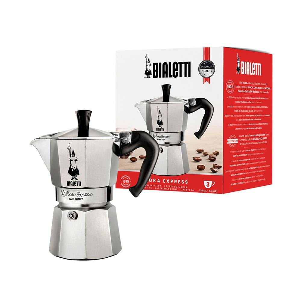 หม้อต้มกาแฟ BIALETTI MOKA EXPRESS 3 ถ้วย สีเงิน