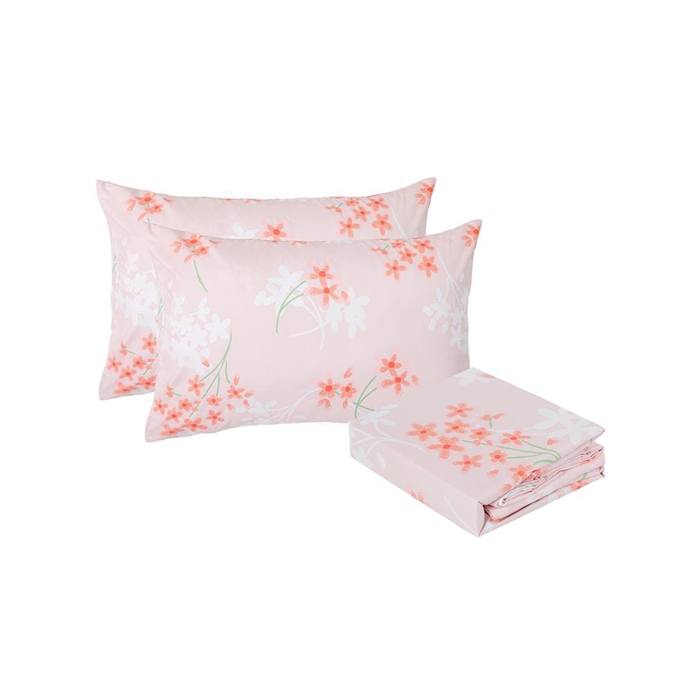 ชุดผ้าปูที่นอน 5 ฟุต (ชุด 3 ชิ้น) HOME LIVING STYLE CHIFFON สี PINK