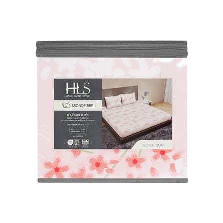 ชุดผ้าปูที่นอน 6 ฟุต (ชุด 3 ชิ้น) HOME LIVING STYLE CHIFFON สี PINK_4