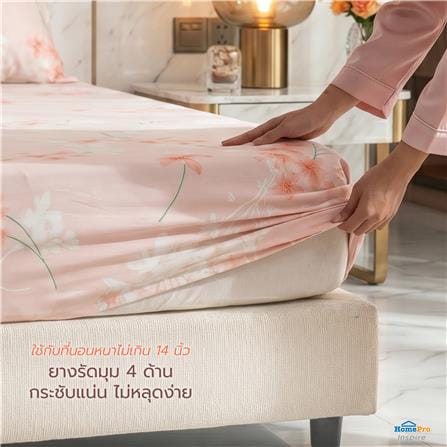 ชุดผ้าปูที่นอน 6 ฟุต (ชุด 3 ชิ้น) HOME LIVING STYLE CHIFFON สี PINK_7