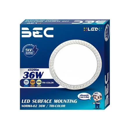 ไฟเพดาน LED BEC NORMA-02 15 นิ้ว 36 วัตต์ DAYLIGHT/COOL WHITE/WARM WHITE สีขาว_3
