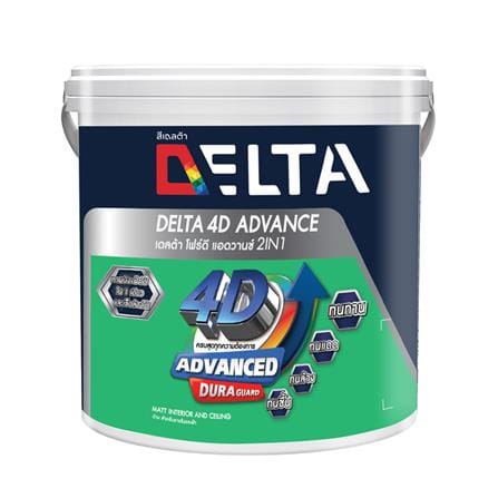 สีน้ำทาภายใน ชนิดด้าน DELTA 4D ADVANCE 2IN1 BASE A 1 แกลลอน_0