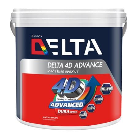 สีน้ำทาภายนอก ชนิดด้าน DELTA 4D ADVANCE 2IN1 BASE B 1 แกลลอน_0