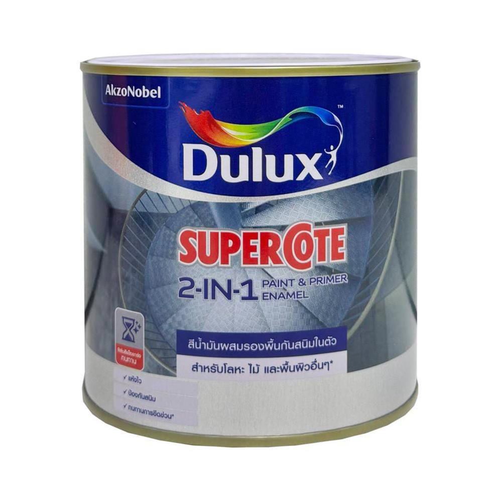 สีน้ำมันผสมรองพื้น ชนิดด้าน DULUX SUPERCOTE 2-IN-1 F1002 สีดำ 1 ลิตร