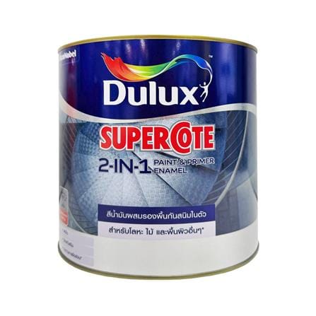 สีน้ำมันผสมรองพื้น ชนิดด้าน DULUX SUPERCOTE 2-IN-1 F1001 สีขาว 3 ลิตร_0