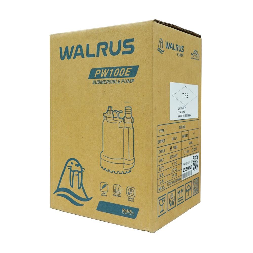 ปั๊มจุ่มน้ำสะอาด WALRUS PUMP PW100E 100 วัตต์