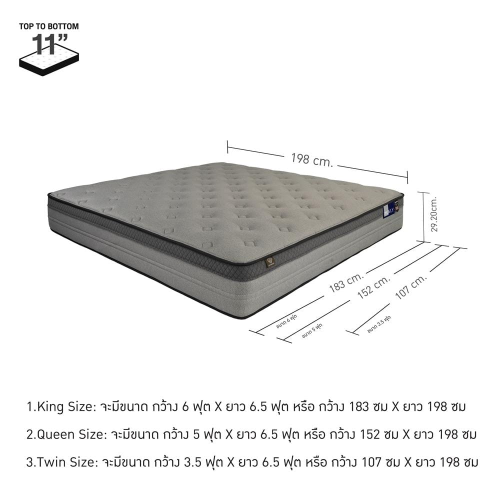 ที่นอนสปริง 5 ฟุต SLUMBERLAND รุ่น PAWLY
