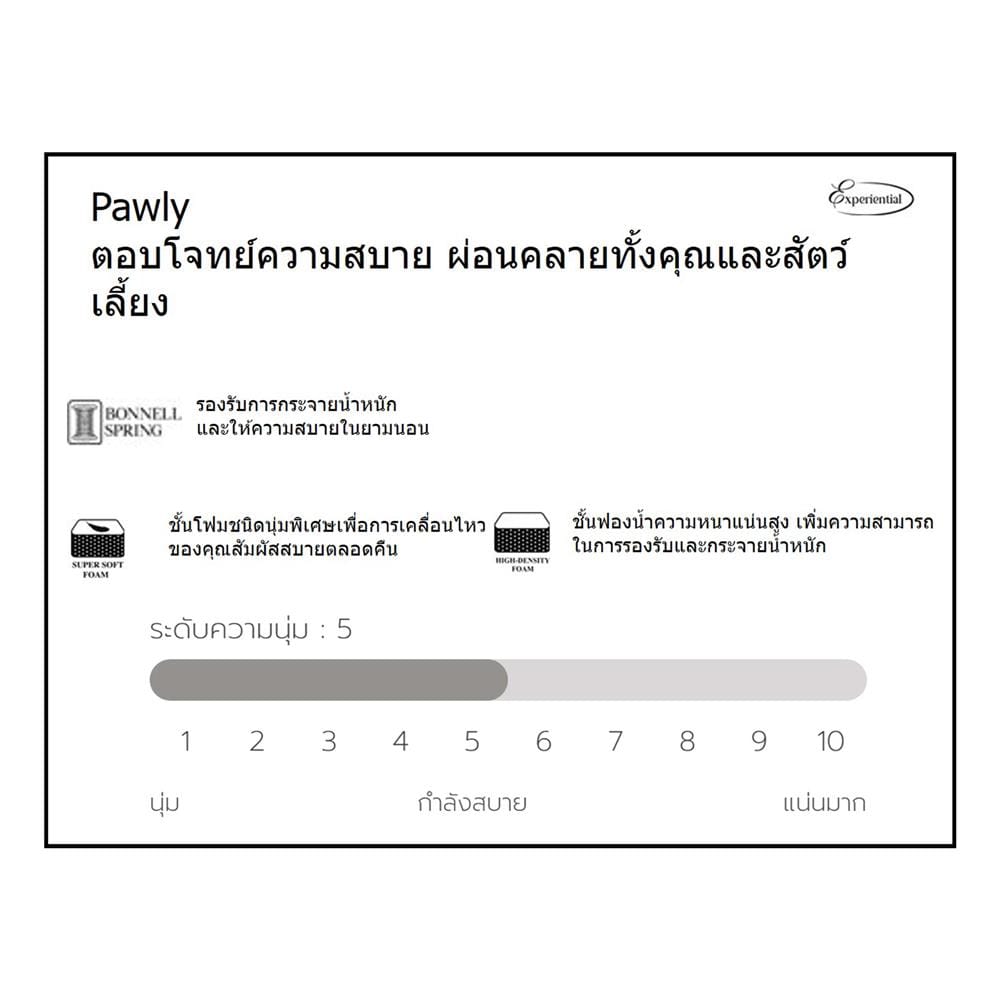 ที่นอนสปริง 5 ฟุต SLUMBERLAND รุ่น PAWLY