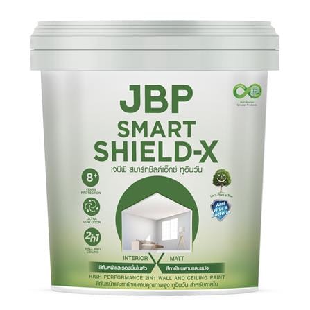 สีน้ำทาฝ้า ชนิดด้าน JBP SMART SHIELD-X 2IN1 สีขาว 2.5 แกลลอน_0