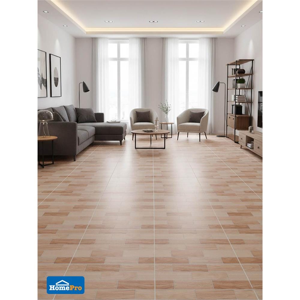 กระเบื้องพื้น 16x16 นิ้ว ภูผา ไม้รวมโชค เบจ A 0.96 ตร.ม.