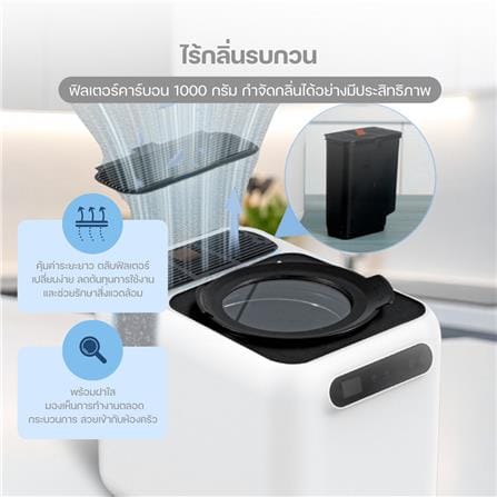 เครื่องย่อยเศษอาหารอัตโนมัติ HOMEMI PRO HM0134 3 ลิตร สีขาว_2