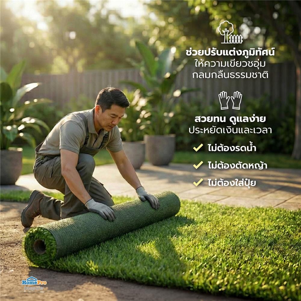 หญ้าเทียมมนิลา ความสูงหญ้า 38 มม. หน้ากว้าง 2 ม. SPRING (ตัดขายเป็นเมตร)
