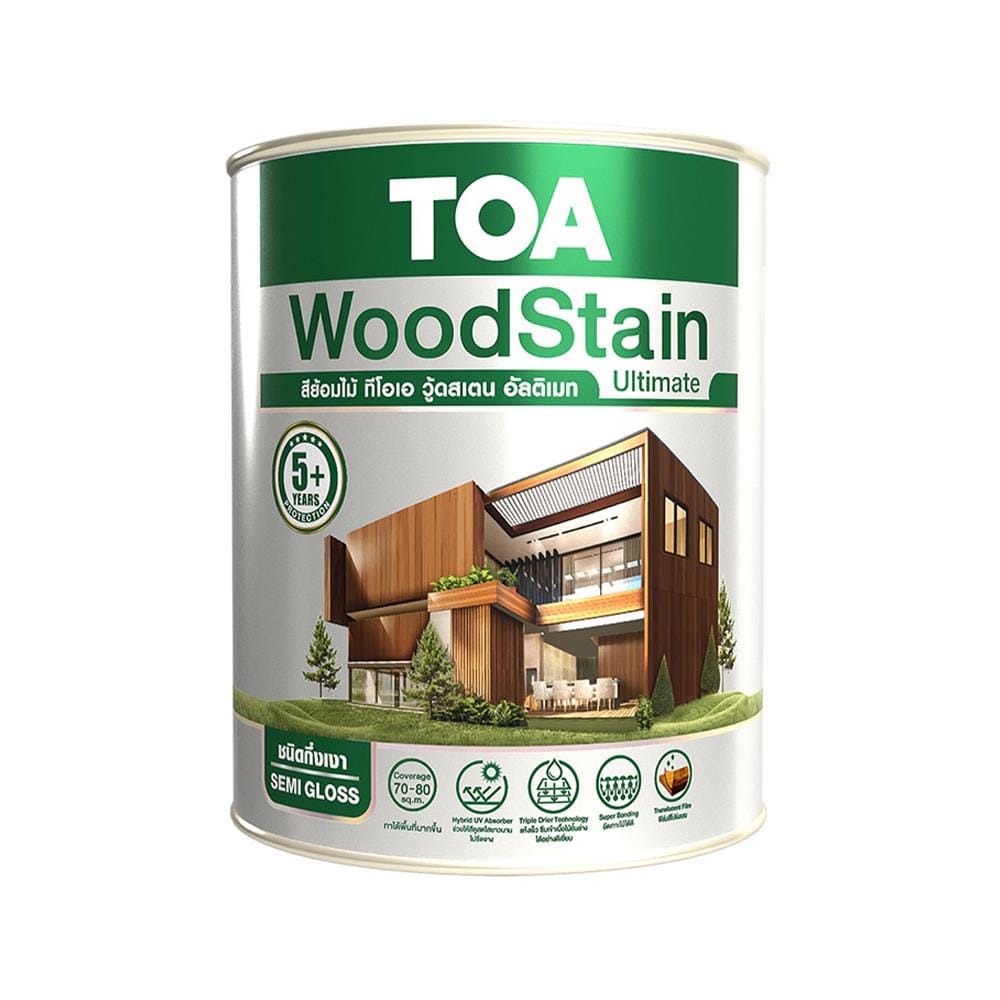 สีย้อมไม้ ชนิดกึ่งเงา TOA WOODSTAIN ULTIMATE US01 สีมะฮอกกะนี 1 แกลลอน